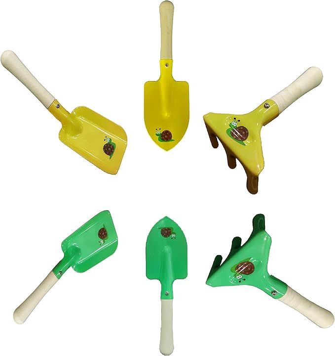 迷你和小花园工具套件,适用于儿童,沙滩沙玩,沙箱和土壤手工工具生日