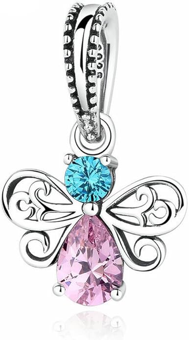 eyecandy 美国银蜂 925 标准纯银蜜蜂昆虫吊坠适合手链女士珠饰和首饰