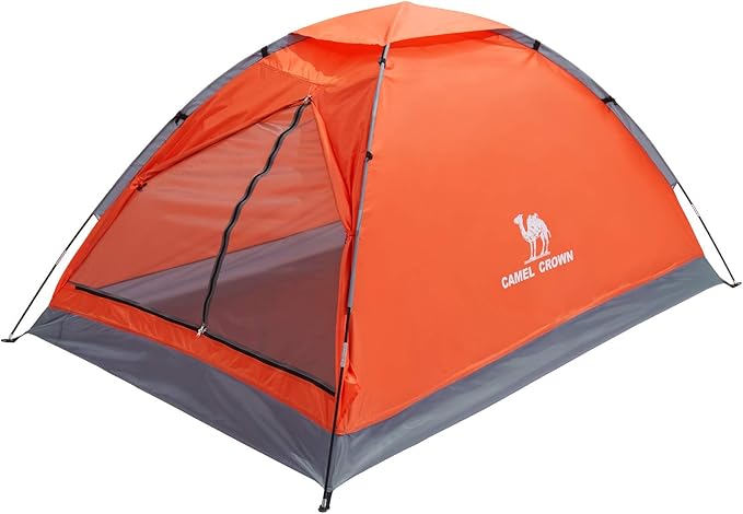 camel crown 3-4 人露营圆顶帐篷,适用于徒步旅行,防水防风背包徒步