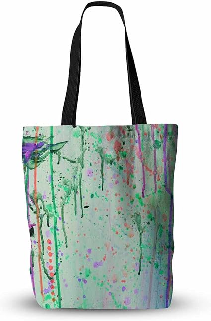 Kess Inhouse Ebi Emporium The 90 年代飞跃绿色紫色绘画一切 手提袋 45 72 Cm X 45 72 Cm 多色 亚马逊中国 服饰箱包