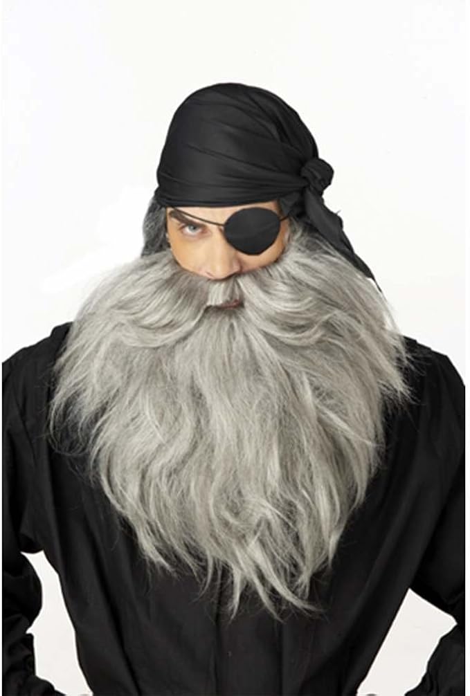 加州服装海盗胡须和胡子服装配件灰色标准