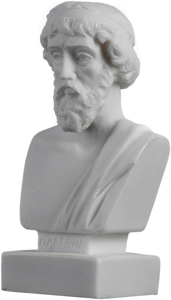 柏拉图胸围希腊哲学之父雕像雪花石膏手工头雕塑