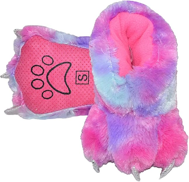 millffy 趣味填充动物爪拖鞋柔软舒适爪爪子拖鞋,适合幼儿,儿童和成人