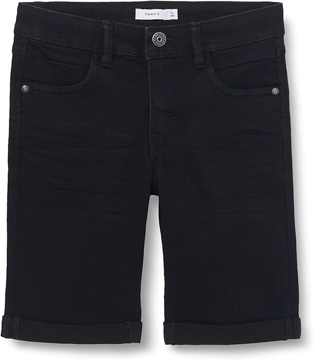name it 男士短裤, 黑色牛仔布, 140