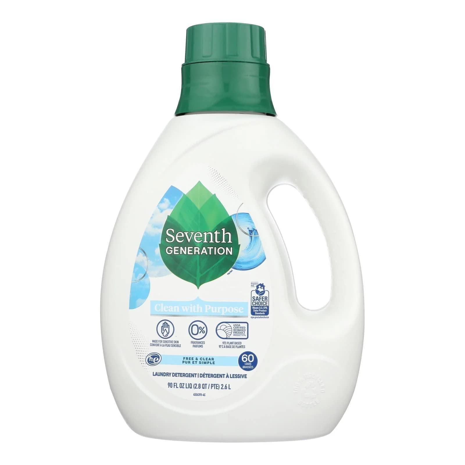 Seventh Generation * Seventh Generation Laundry detergent No detergent Clear detergent 90 oz