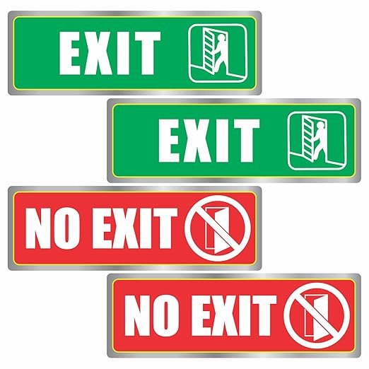 exit no exit 标志贴纸 - (12 件装)22.86 厘米 x 7.