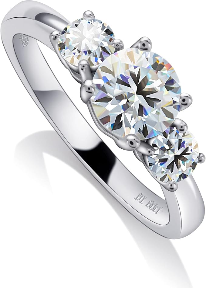 6 克拉 d 色 vvs1 莫桑石戒指 周年纪念结婚戒指 承诺戒指