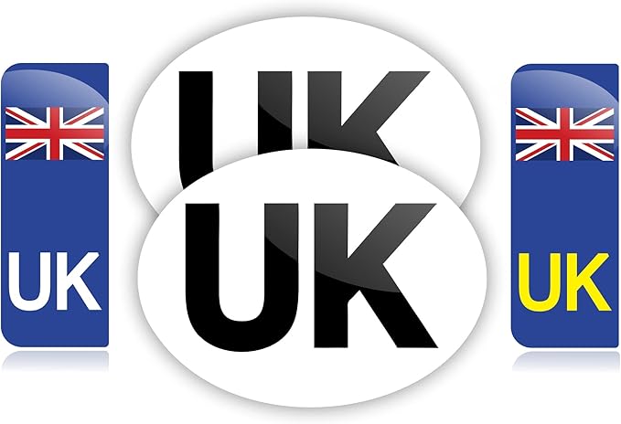 a&amp;b traders uk 汽车贴纸 - 欧洲英国车牌贴纸,一包(2 个英国