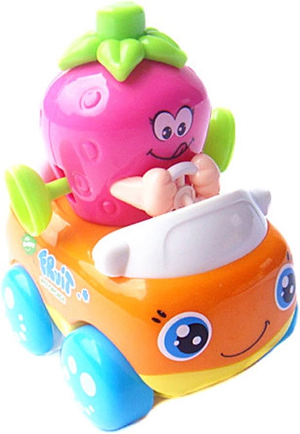 玩具 快乐车队趣味水果系列356 儿童益智玩具车惯性车套装 草莓车