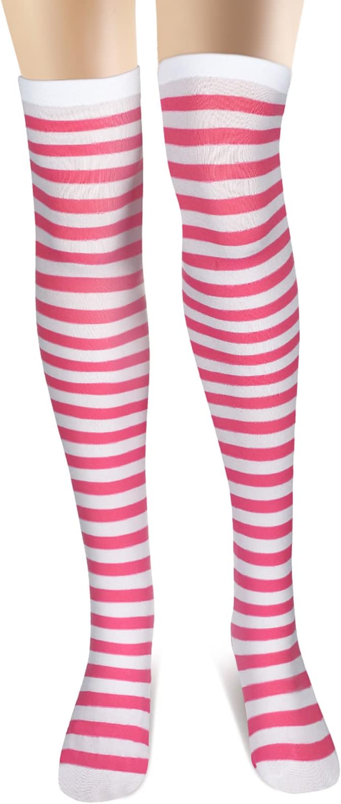 长袖条纹袜 情人节过膝袜 暖腿 彩色高筒袜 适合女孩和女士角色扮演