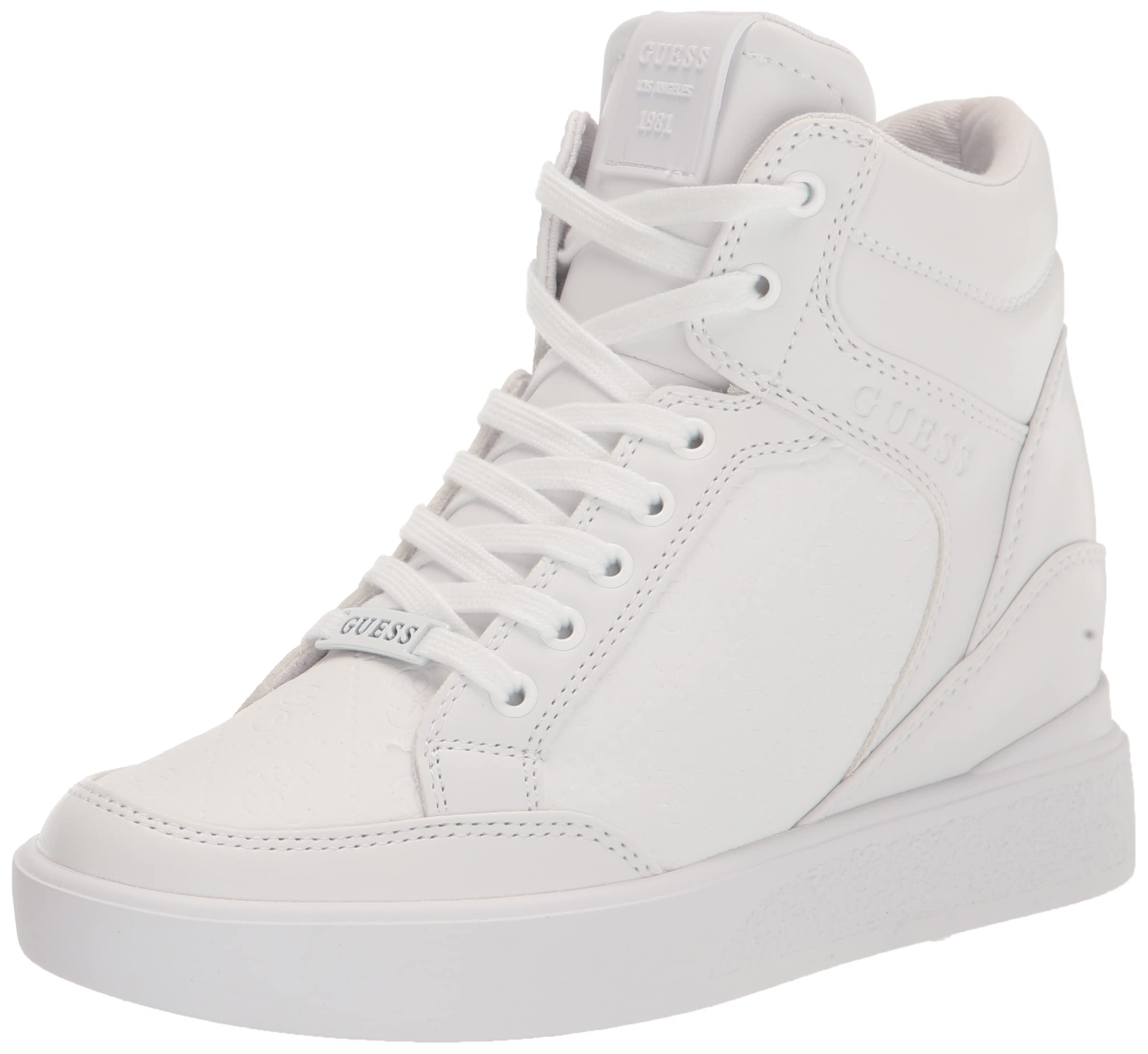 GUESS Women's BLAIRIN sneakers, white logo,6.5, white logo