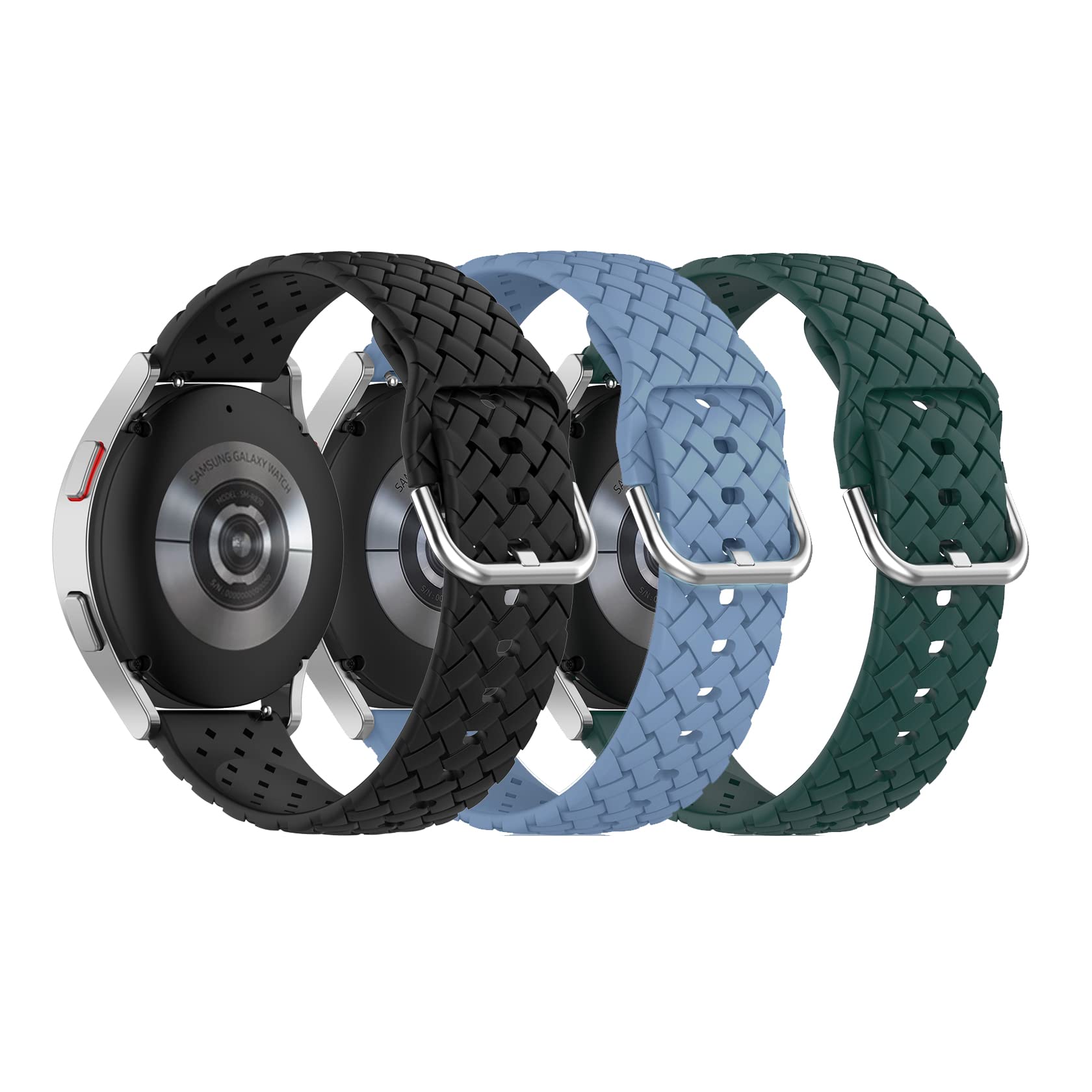 The Wizvv 3-piece silicone braid band is compatible with Garmin Garmin Venu Sq/Vivoactive 3/Venu/Forerunner 245/245 Music Men, 20mm quick Release Sport band replacement for Garmin Vivomove HR/Venu 2 P