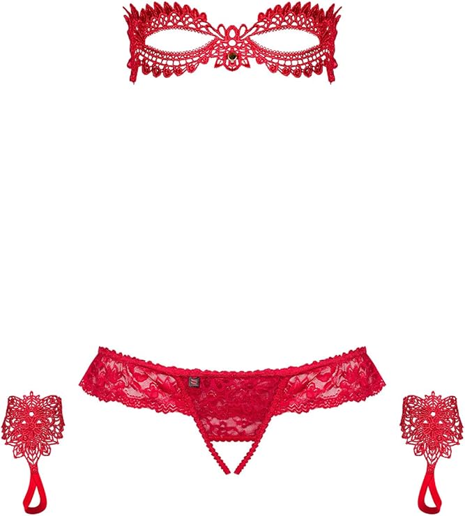 obsessive 三件套内衣套装 带面具