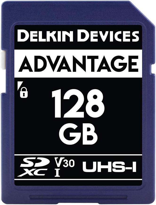 delkin devices 128gb advantage sdxc uhs-i (v30) 内存卡 (ddsdw633