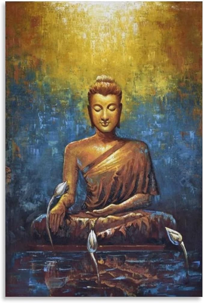 墙壁艺术抽象帆布巨型佛像艺术品印刷帆布墙艺术装饰客厅帆布艺术品