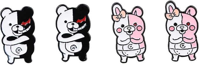 zsto monokuma 耳环,动漫角色扮演耳钉首饰