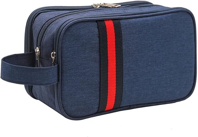 男士洗漱包旅行洗漱包防水剃须刀包化妆包带3个隔层, robin 蓝, 均码