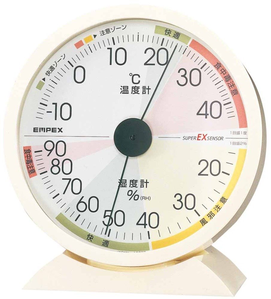 EMPEX (エンペックス) Thermohygrometer High precision universal design can be put and hung EX-2841 Made in Japan