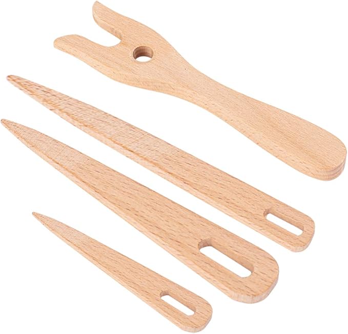 7 件木制针织叉大眼针套装手工编织机 diy 编织手链项链工艺编织工具