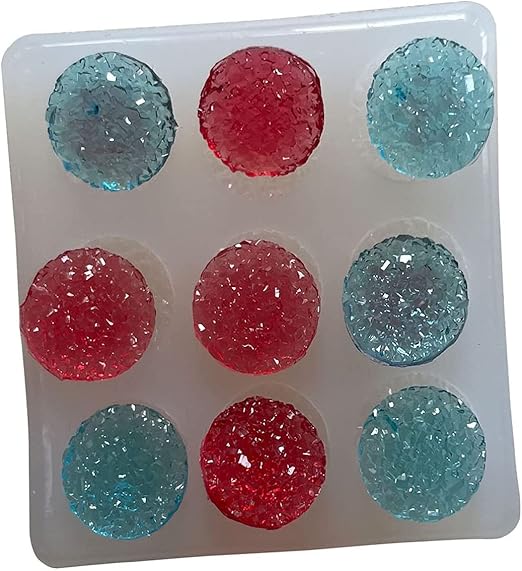 树脂模具宝石用于珠宝制作耳环 12 毫米扁平圆形宝石硅胶模具闪耀水晶