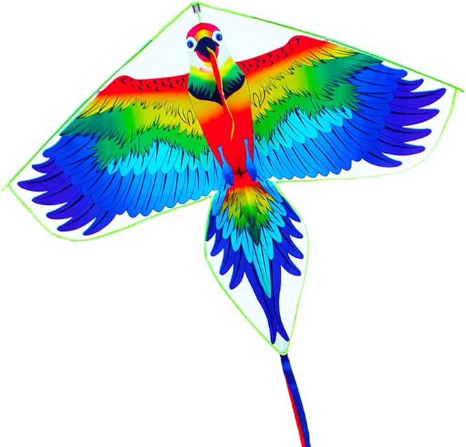 8 厘米)鹦鹉风筝,带飞行线,方便儿童和成人飞行(蓝色)