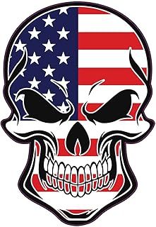 wickedgoodz 美国国旗骷髅冰箱磁铁 - 爱国美国磁性汽车贴花