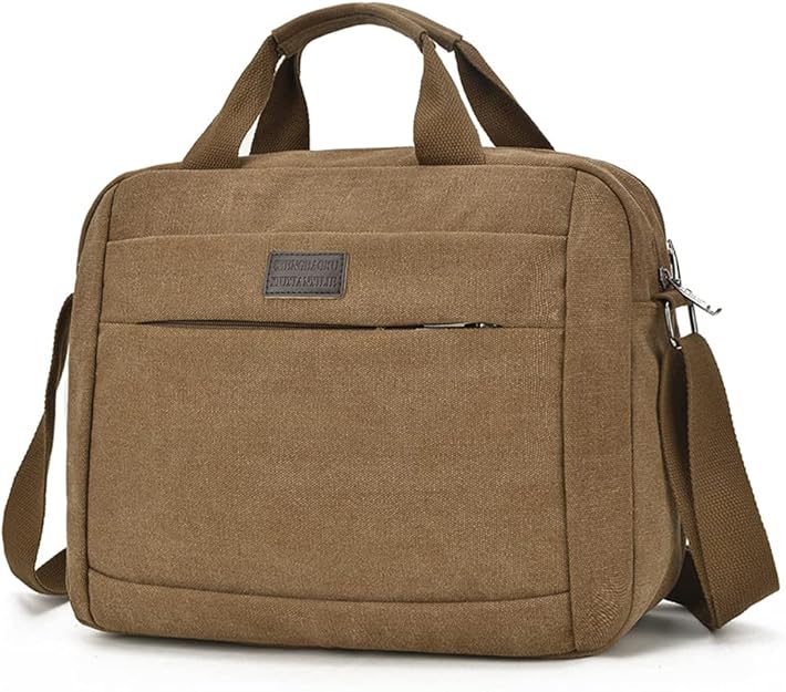 男式复古帆布公文包大号邮差包