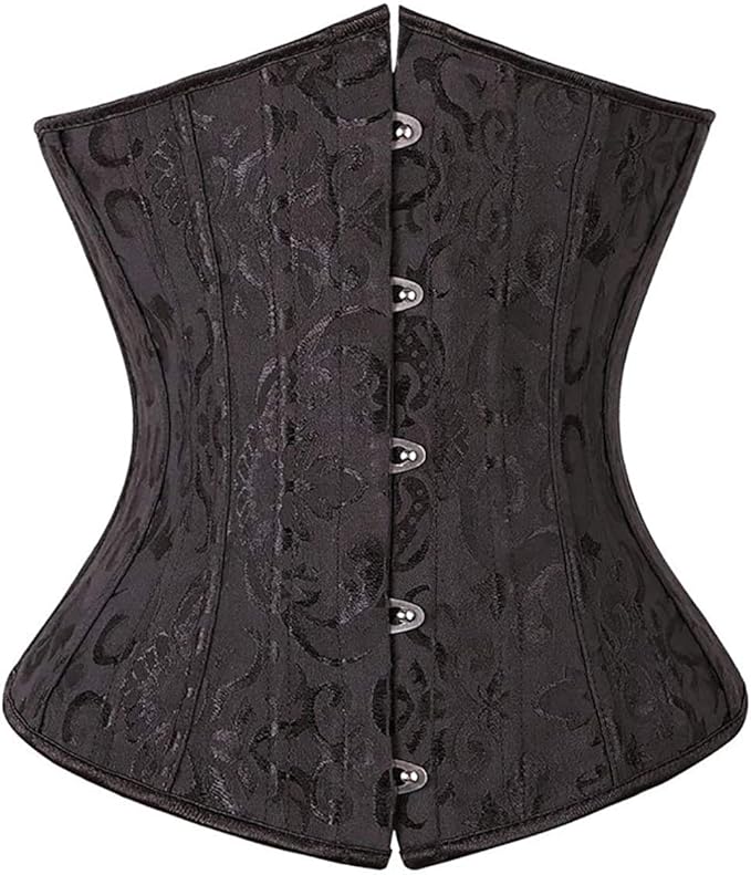 女式紧身胸衣塑身衣,骨头绸缎系带复古紧身胸衣上衣