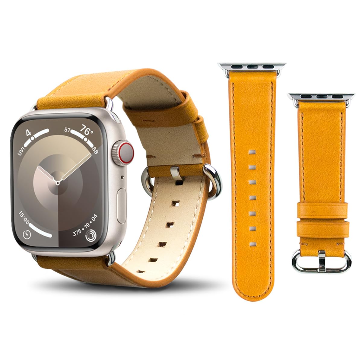 Alto leather strap compatible with Apple Watch strap 8mm 4mm 40mm, classic handmade high-quality Italian aniline full grain leather replacement strap, suitable for Apple Watch series 8 series 7 6 SE 5