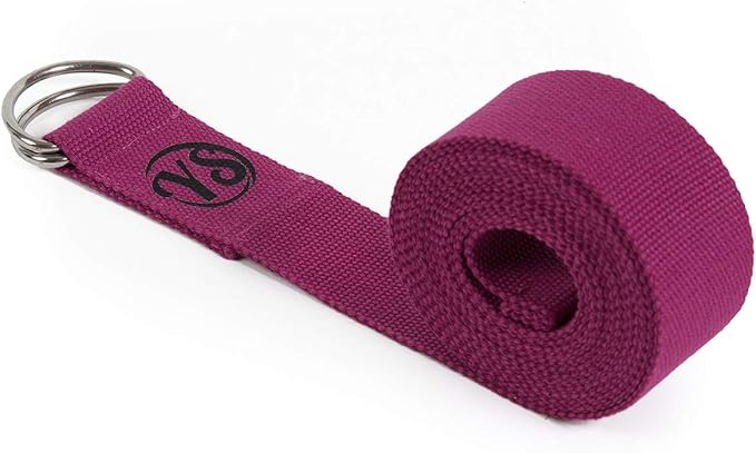 yoga studio d 型环带 - 2.5 英寸棉瑜伽带,可灵活锻炼,普拉提,物理*.