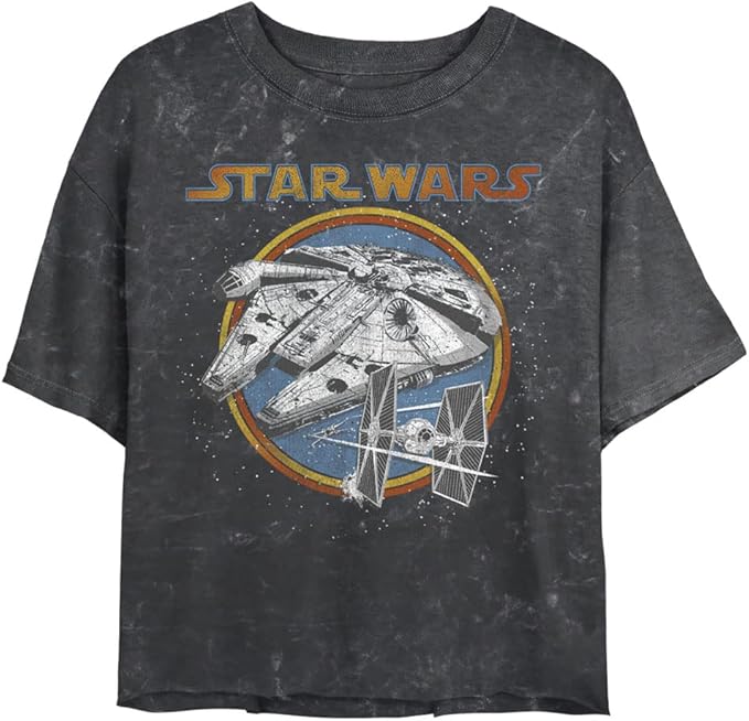 star wars battleship 女式矿洗短袖露脐 t 恤