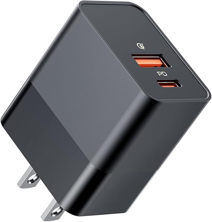 usb c 充电器 20w 2 端口 适用于 iphone 快速充电器 type c 充电器带