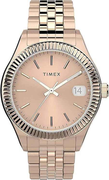 timex 女 手镯tw2t86800 analog 不锈钢??- 玫瑰金 tw2t86800 : 亚马