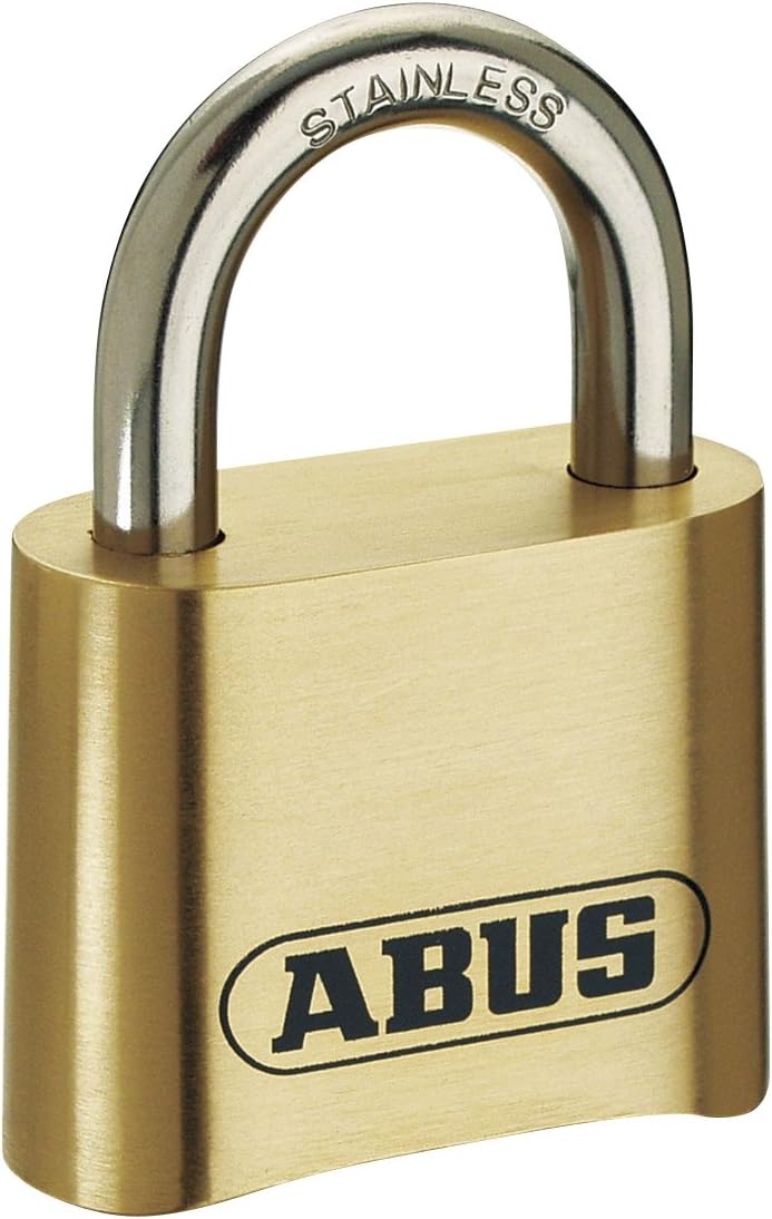 abus 180/50 实心黄铜组合挂锁 - 不锈钢锁
