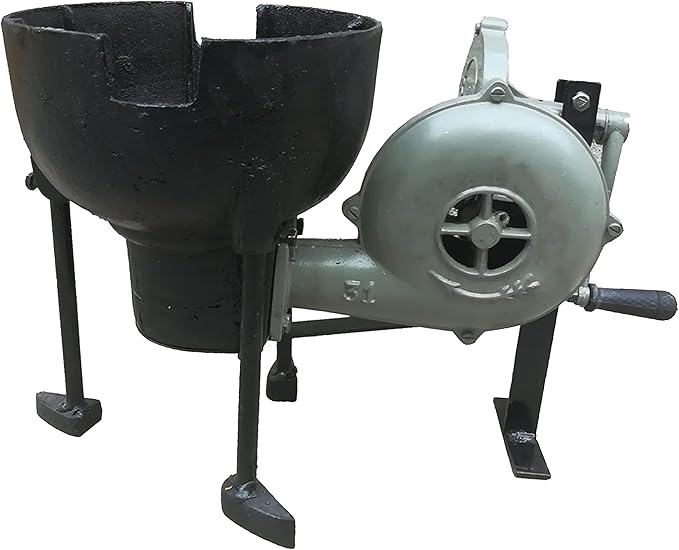 simond store 铁匠踏板型手柄手动曲柄锻造鼓风机,带大型锻造炉