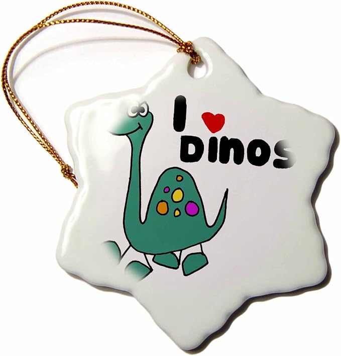 i love dinosaurs 设计带龙卡通雪花装饰 【3drose】 价格 报价 图片