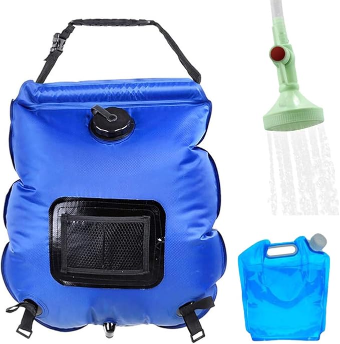 andmax 便携式淋浴器太阳能淋浴袋 - 卫生 5 加仑/20 升淋浴袋和 5 升