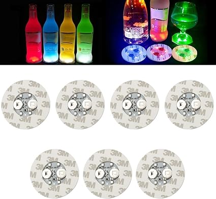 Led 贴纸杯垫圆盘 清 瓶透明玻璃杯垫 万圣节派对 婚礼 吧 派对装饰10 包多彩lo Xq 2477 厨具 亚马逊中国
