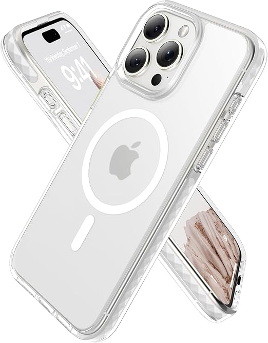 兼容 magsafe,不泛黄,12 英尺*保护,防震超薄半透明哑光背面软边手机