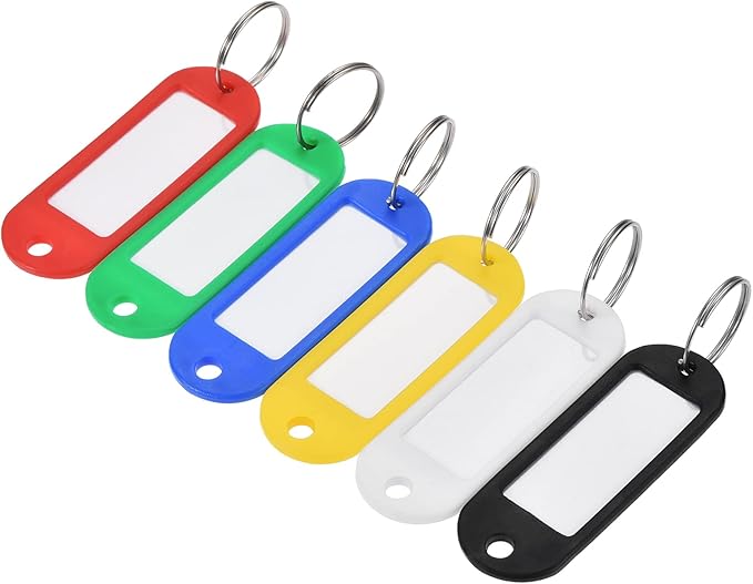 meccanixity 塑料钥匙标签,带分离环,可灵活标记行李标签 58x21mm 6