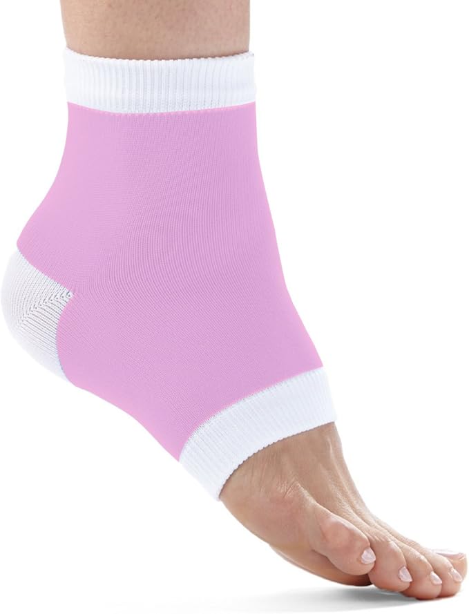 fitdio *裂纹脚跟修复凝胶袜,浅粉色,5 只装