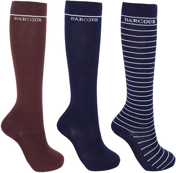 harcour 长筒袜(3件装) *蓝·酒红色