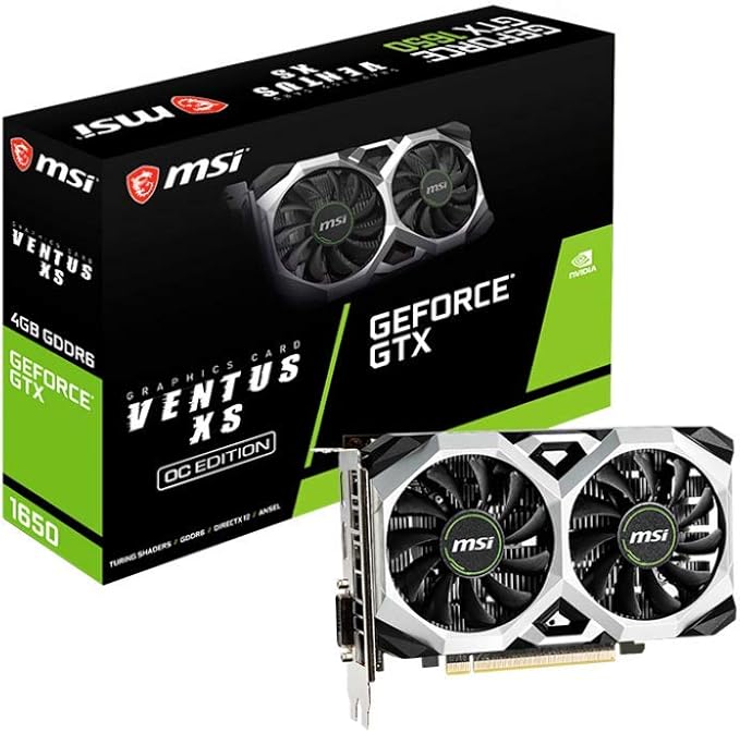 msi 微星 geforce gtx 1650 128-bit hdmi / d6 ventus xs oc显卡