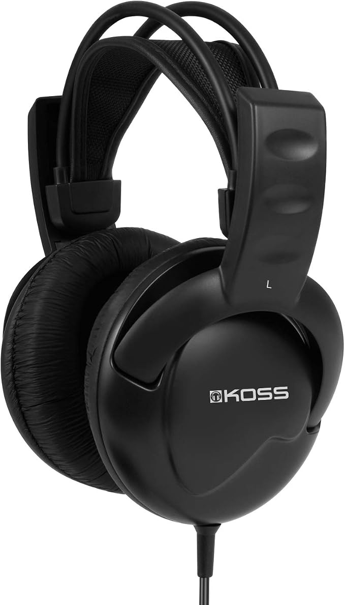 koss ur20 头戴式耳机,弹性吊带头带,黑色