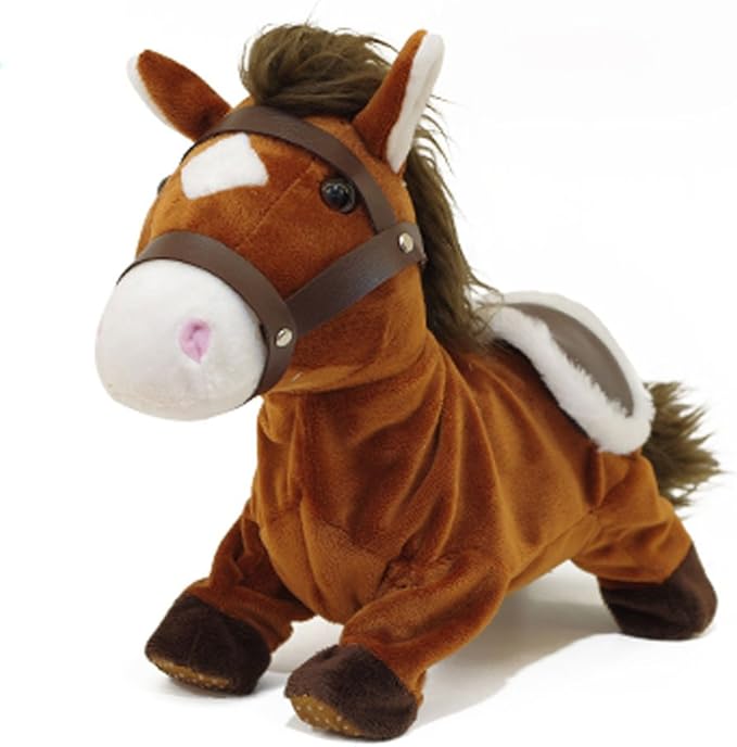 超级逗逗快乐小龙马 毛绒儿童玩具小马多功能语音识别智能对话礼物