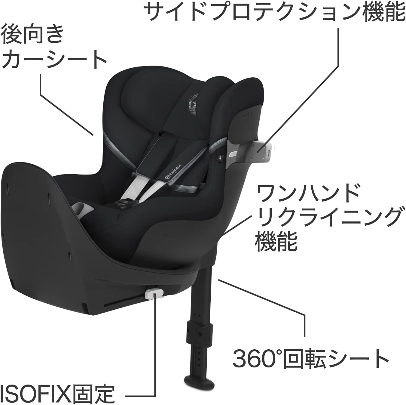 Cybex Sirona SX2 iSize Child Seat Dark Black with 360° Swivel