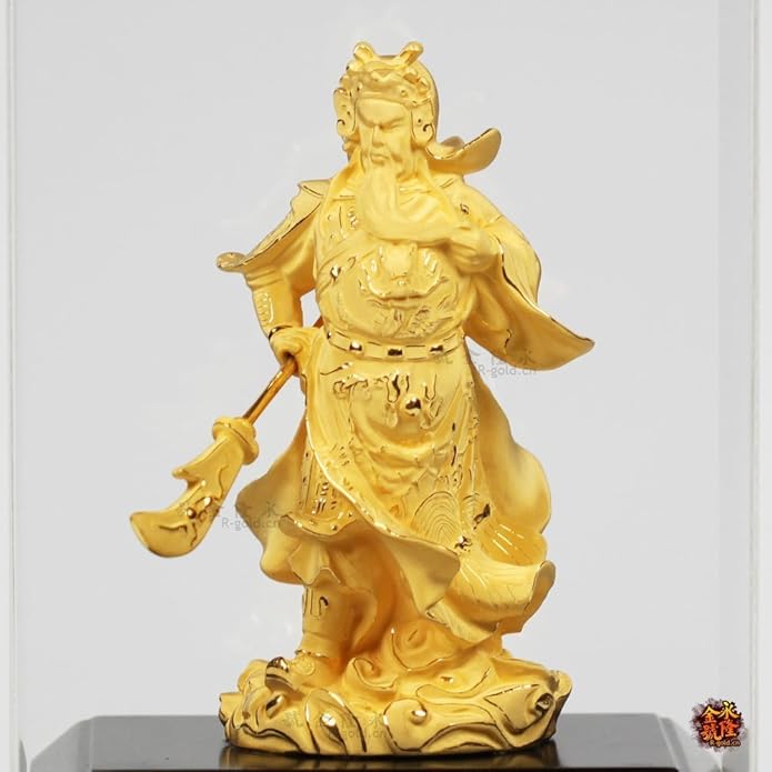 永隆金号 绒沙金摆件武圣关公关羽招财镇宅生日礼物创意家居装饰品
