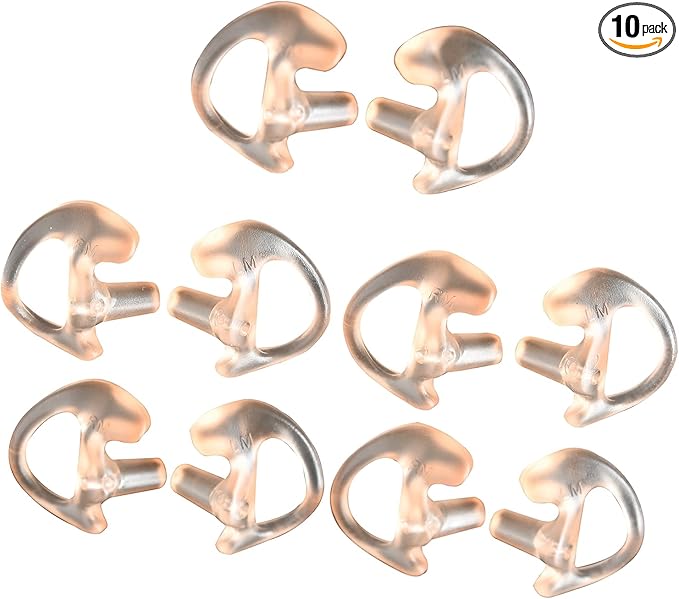 DLECNFUN 无线电耳机,耳模耳塞替换件,适用于双向无线电线圈管音频套件