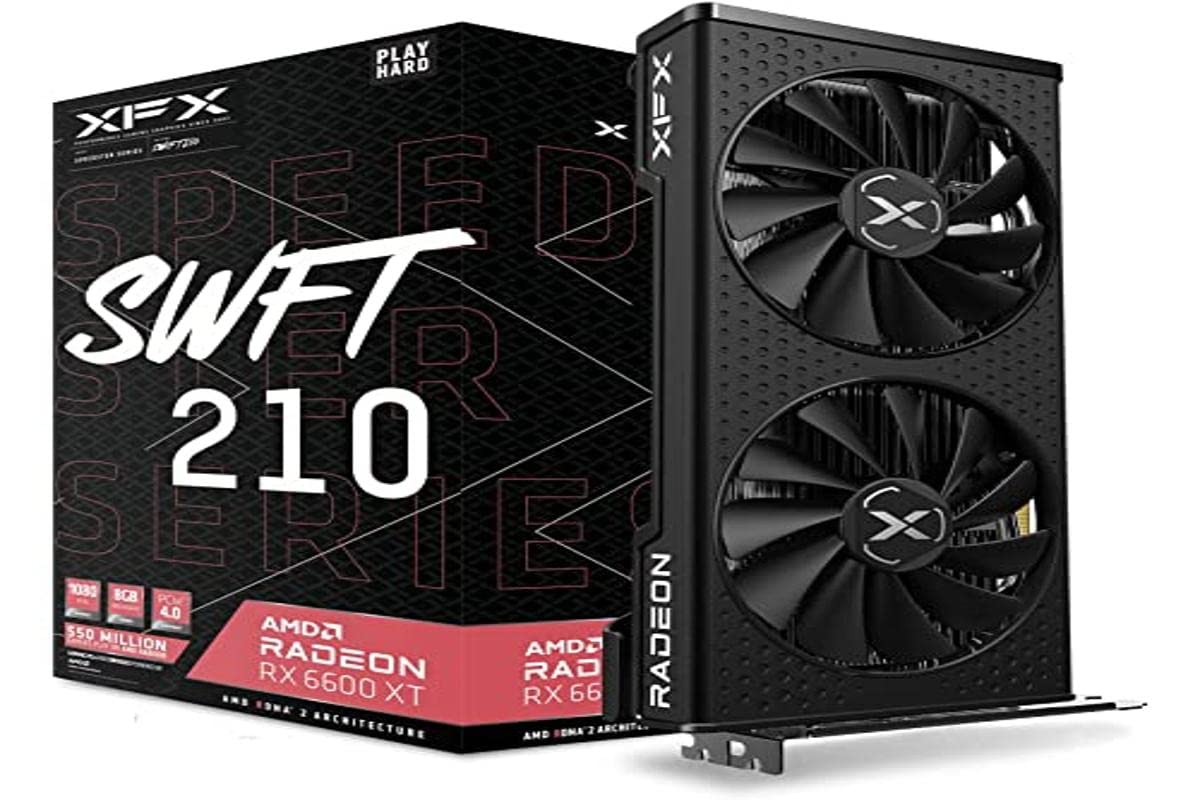 XFX Speedster SWFT210 Radeon RX 6600 XT CORE Gaming Graphics Card,8GB GDDR6 HDMI 3xDP,AMD RDNA™ 2(RX-66XT8DFDQ)