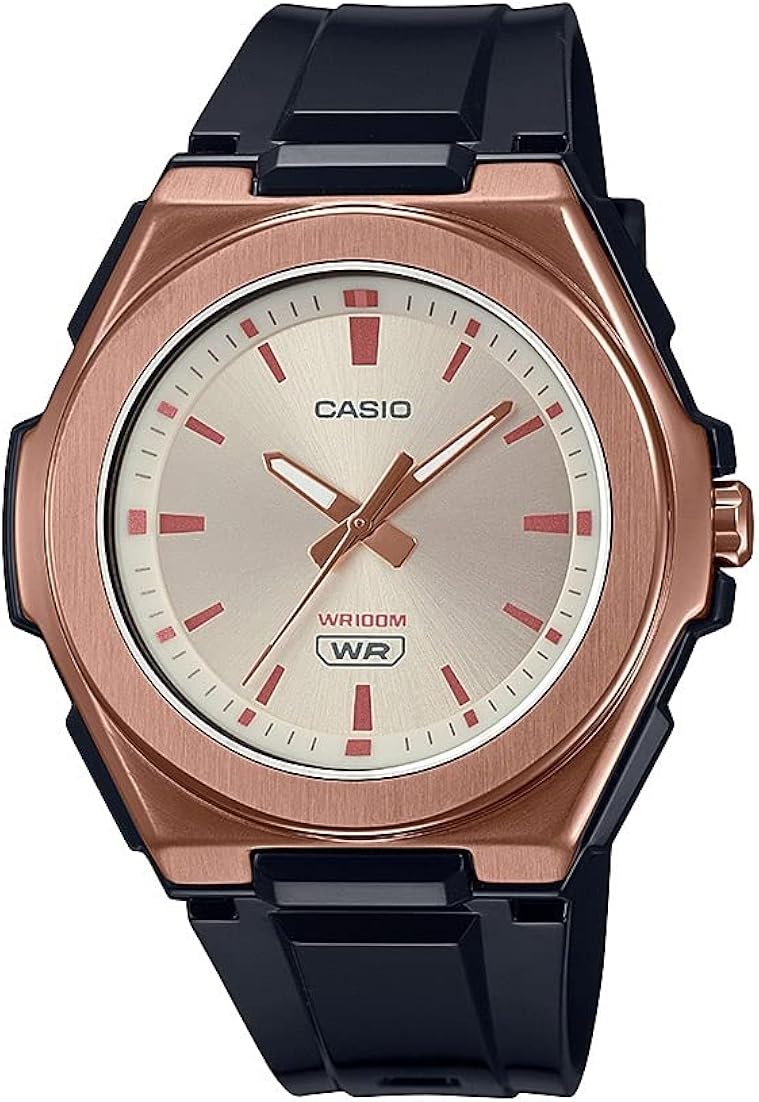 casio 卡西欧 女式不锈钢石英树脂表带,黑色,22 休闲手表(型号: lwa